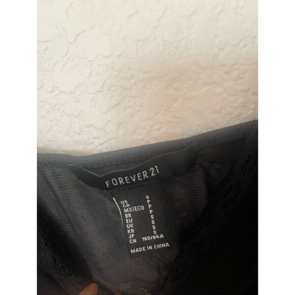 Forever 21 Black Mesh Ruched Camisole Top NEW - Picture 4 of 7